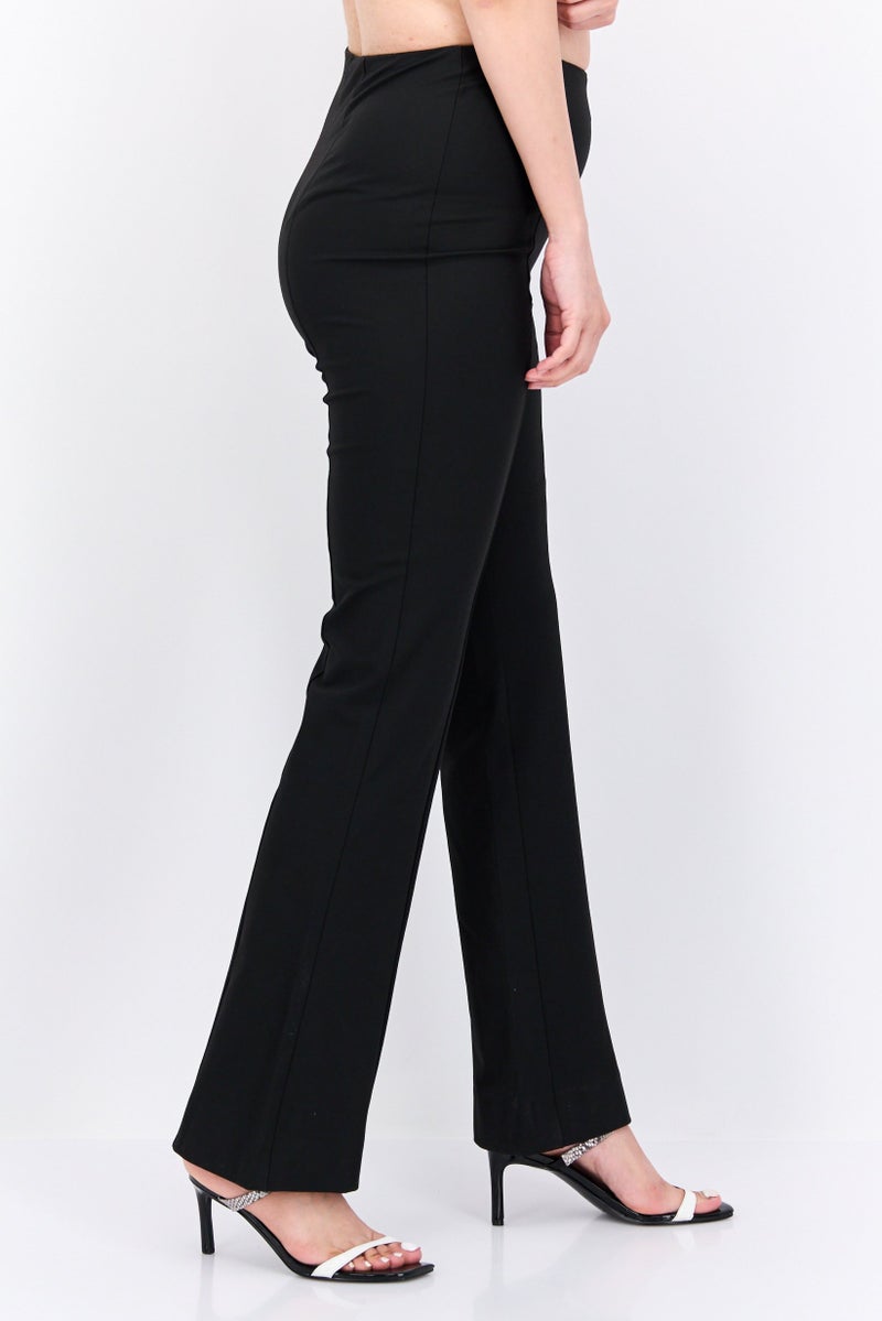 Selected Femme Women Regular Fit Straight Leg Plain Pants, Black - Image 2